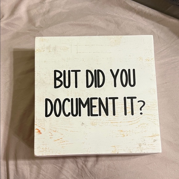 Other - White Decorative Sign with Black Text